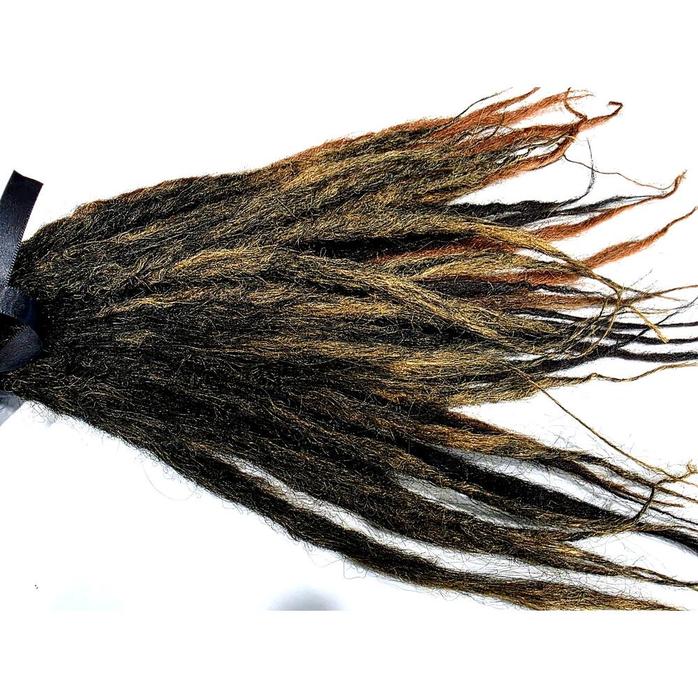 50 SE Single Ended Synthetic Dreads Brown Auburn Blonde Knotty Natural Style
